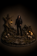 Night Stalker 3D Hand Painted Statue – AHS 1984 Inspired Horror Diorama – 20 cm