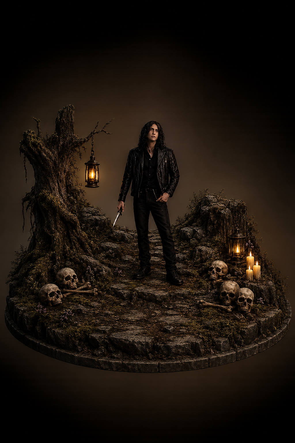 Night Stalker 3D Hand Painted Statue – AHS 1984 Inspired Horror Diorama – 20 cm