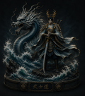Susanoo 3D Hand Painted Japanese Storm God Figurine – Dragon & Samurai – 20 cm