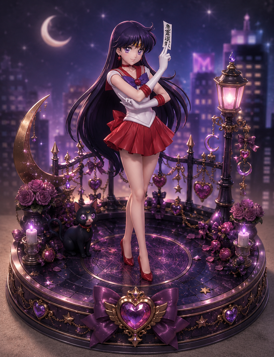 Rei Hino – Hand-Painted 3D Collectible Figurine ❤️🌙