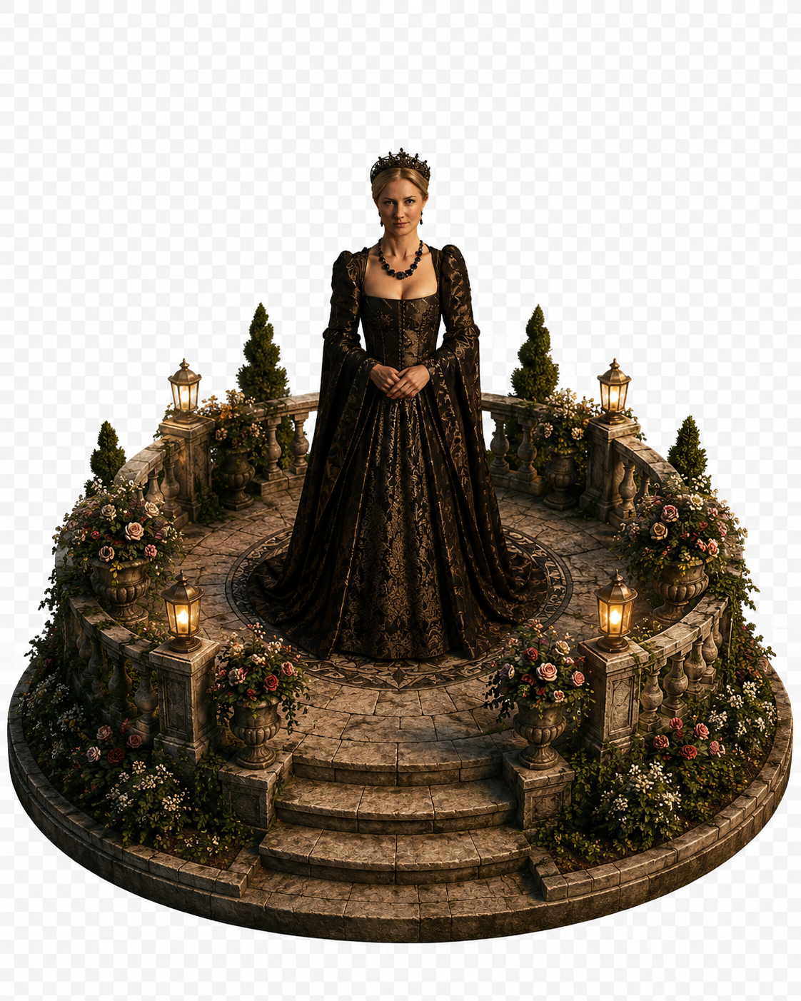 Catherine Parr 3D Hand Painted Figurine | Tudor Queen Historical Statue | Henry VIII Sixth Wife Collectible