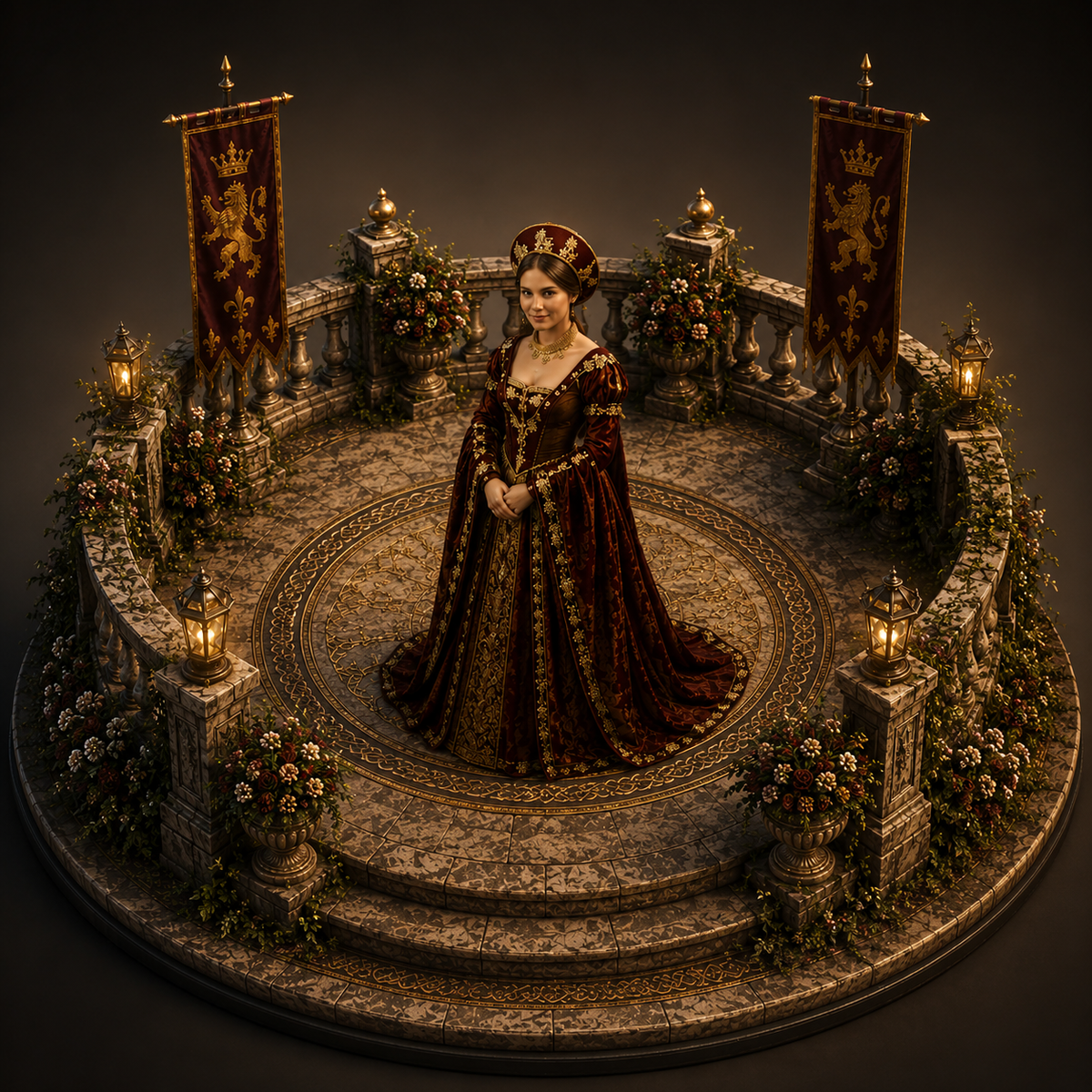 Anne of Cleves 3D Hand Painted Figurine | Tudor Queen Historical Statue | Henry VIII Wife Collectible