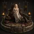 Daenerys Targaryen & Baby Dragon 3D Hand Painted Game of Thrones Diorama – 20 cm