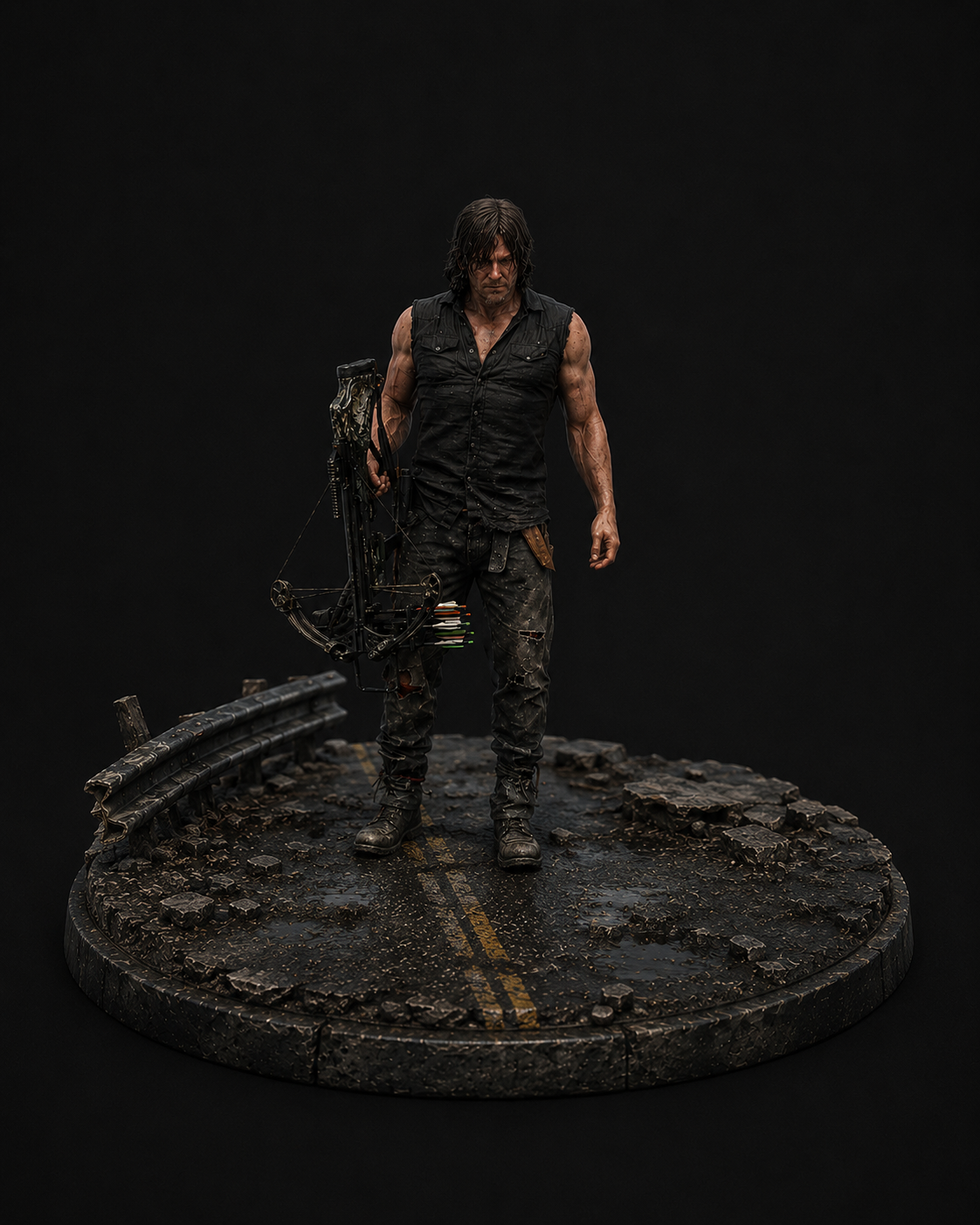 Daryl Dixon 3D Hand Painted Figurine | The Walking Dead Inspired Crossbow Survivor