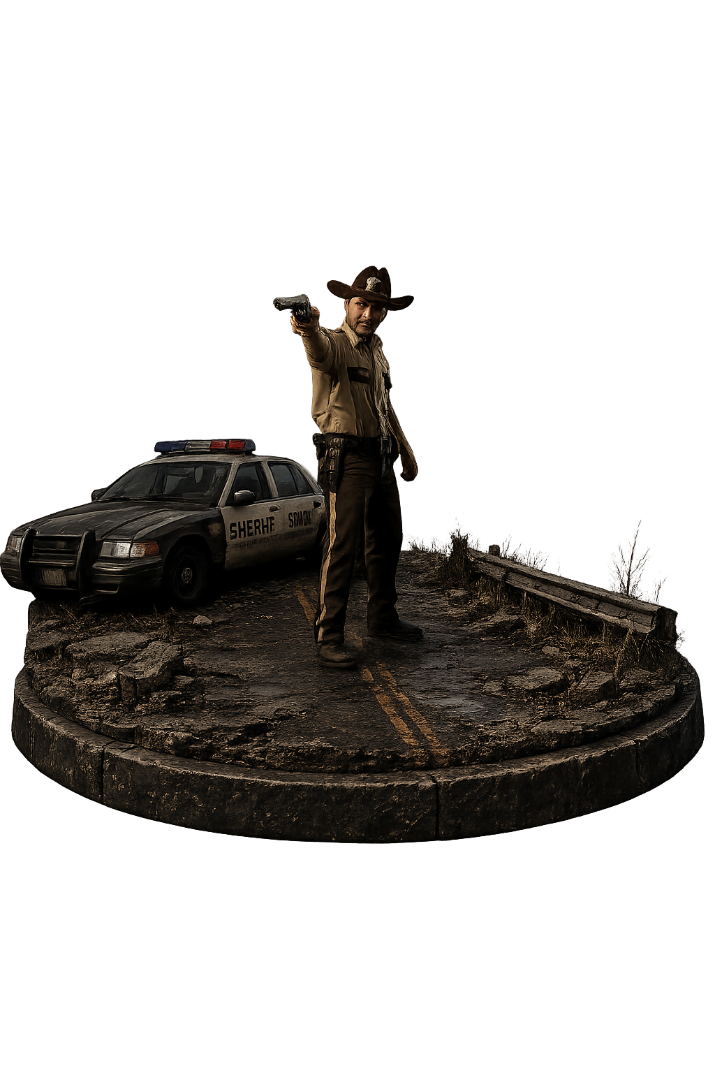 Rick Grimes 3D Hand Painted Figurine | The Walking Dead Sheriff Diorama