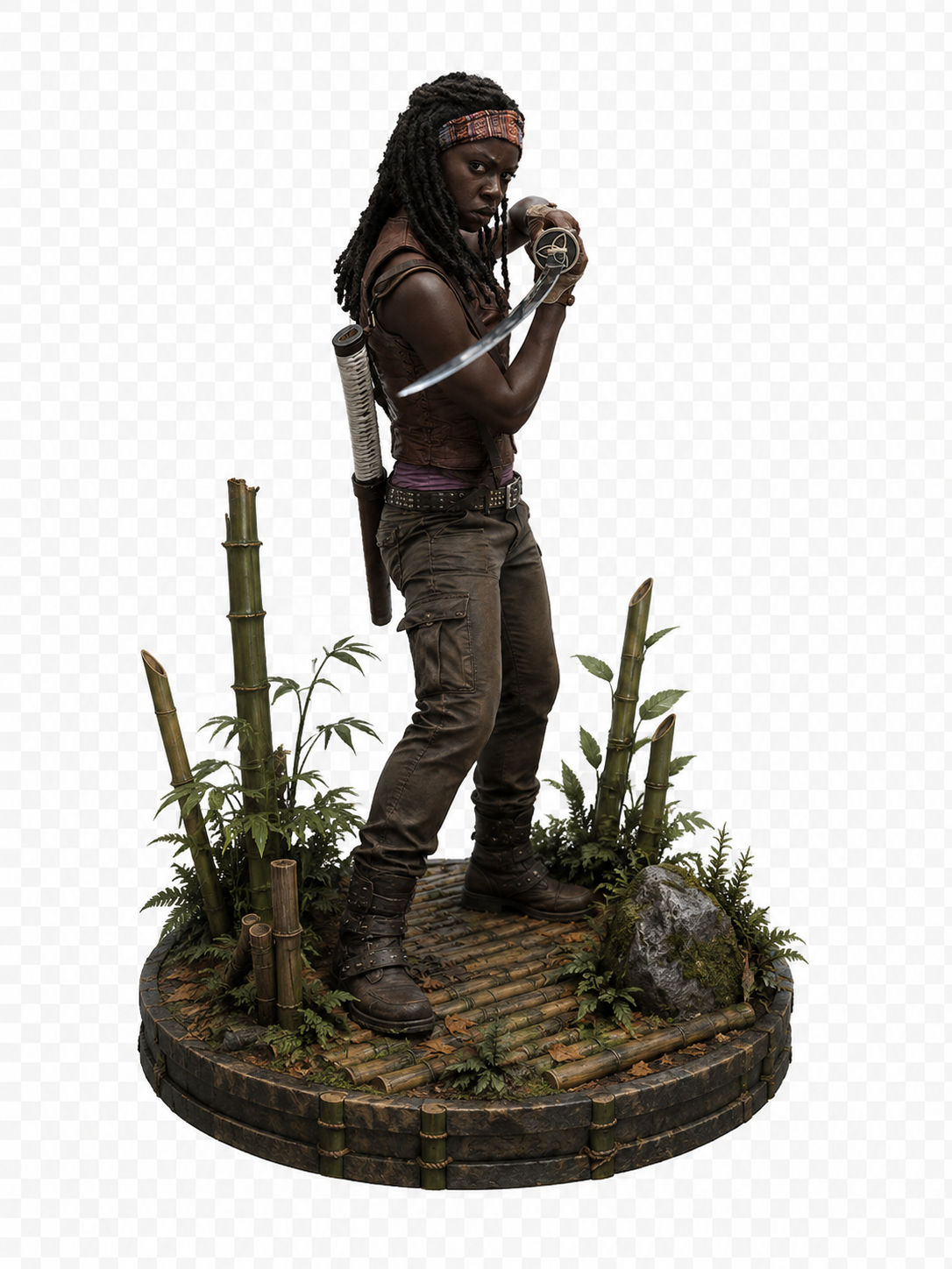 Michonne 3D Hand Painted Figurine | The Walking Dead Inspired Samurai Survivor