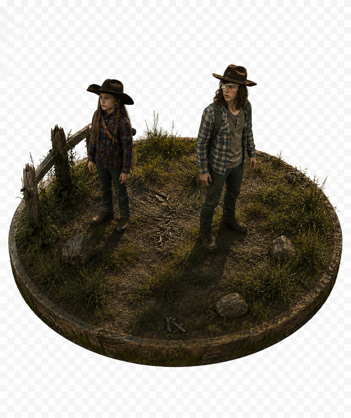 Carl & Judith Grimes 3D Hand Painted Figurine | The Walking Dead Inspired Diorama