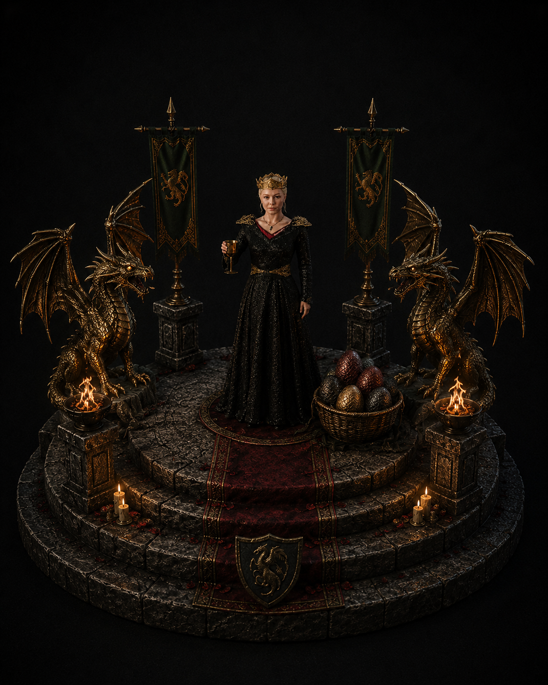 Rhaenyra Targaryen 3D Hand Painted House of the Dragon Diorama – 20 cm