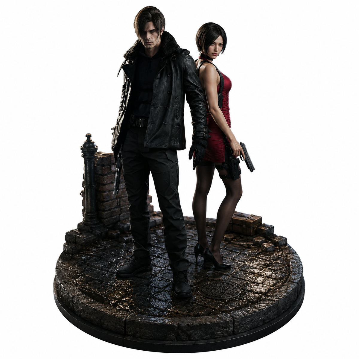 Leon & Ada 3D Hand-Painted Diorama – Resident Evil Inspired
