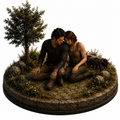 Glenn & Maggie 3D Hand Painted Figurine | The Walking Dead Inspired Couple Diorama