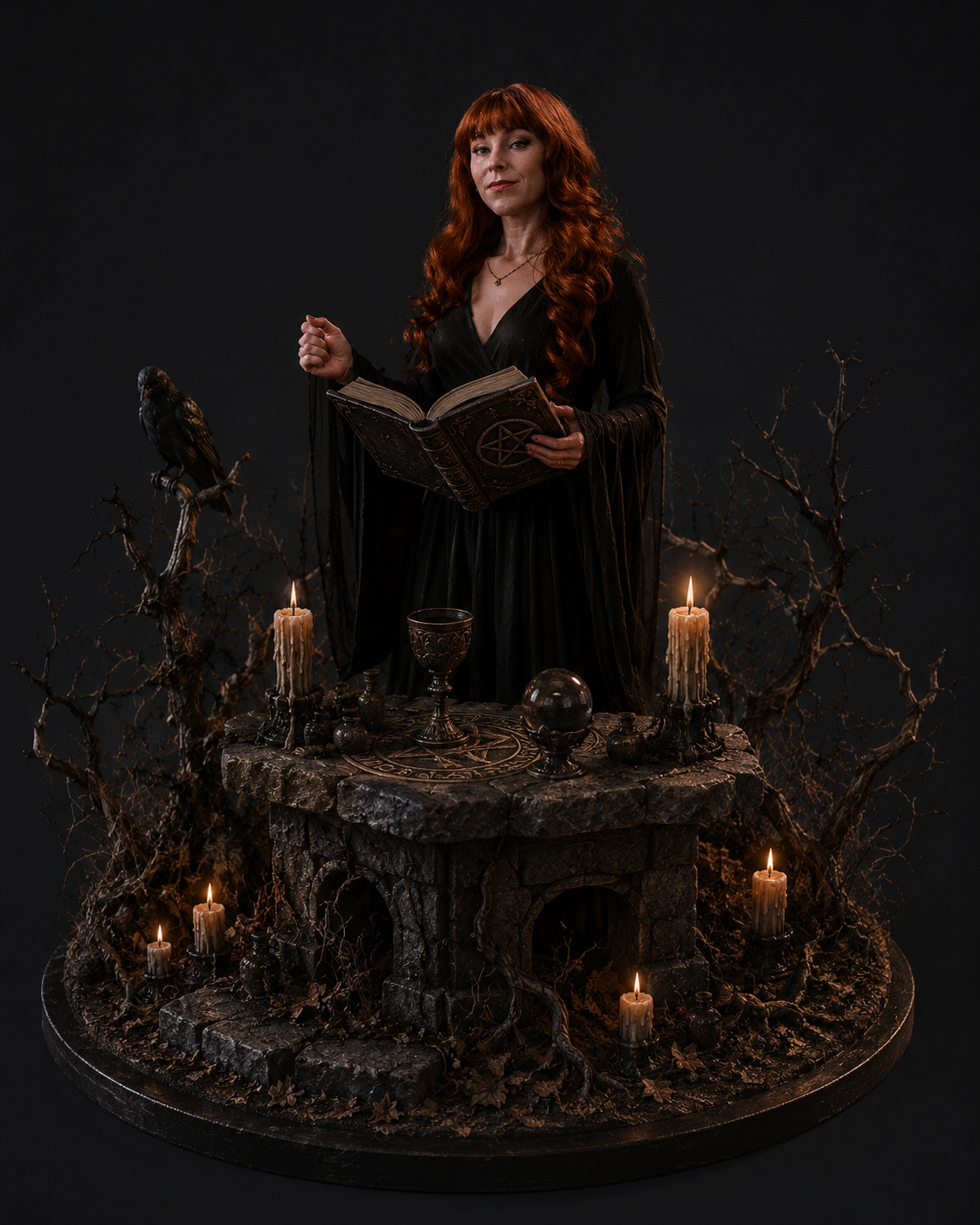 Rowena MacLeod 3D Hand Painted Figurine | Supernatural Witch Diorama
