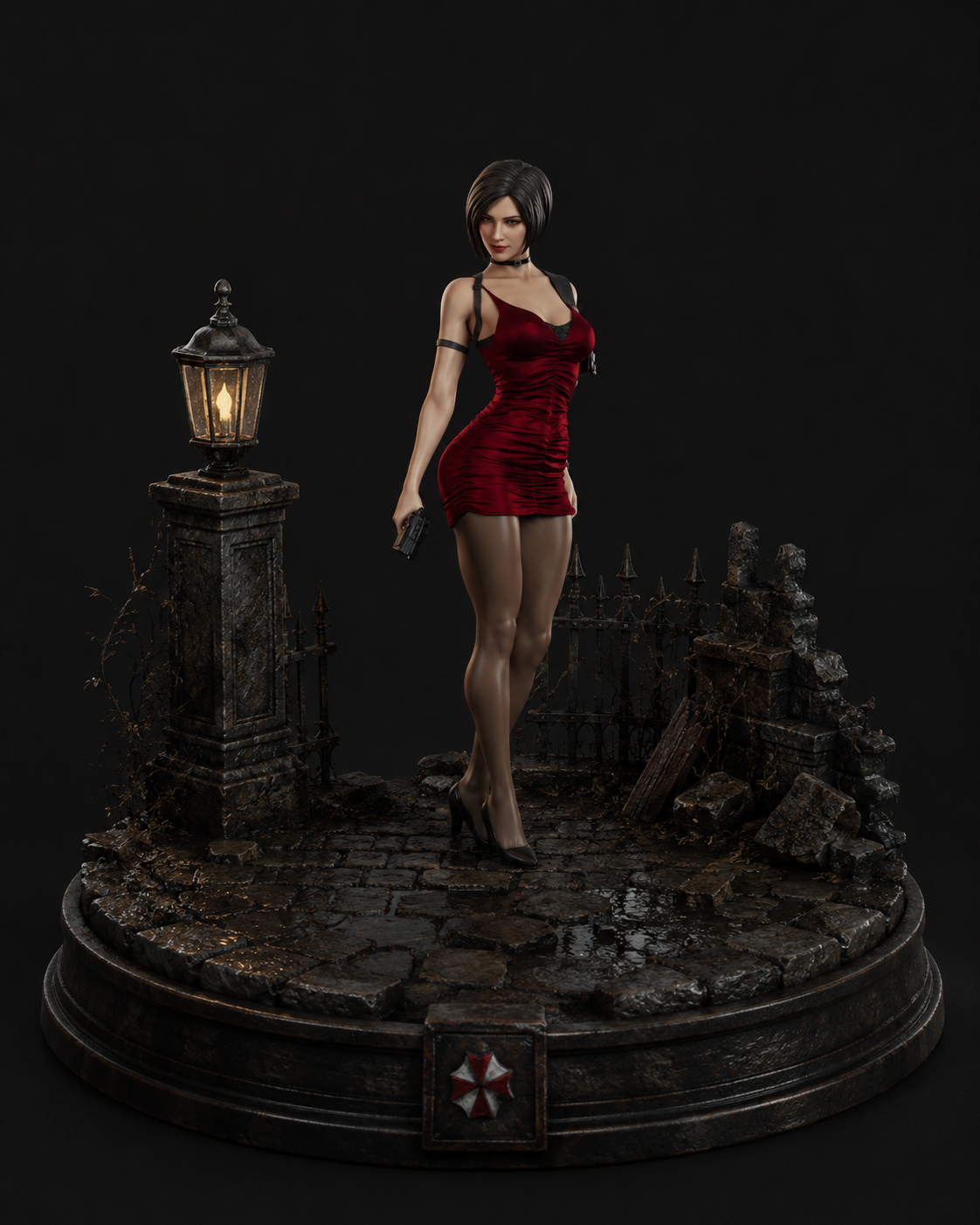 Ada Wong 3D Hand-Painted Figurine – Resident Evil Display Diorama 🖤🔴