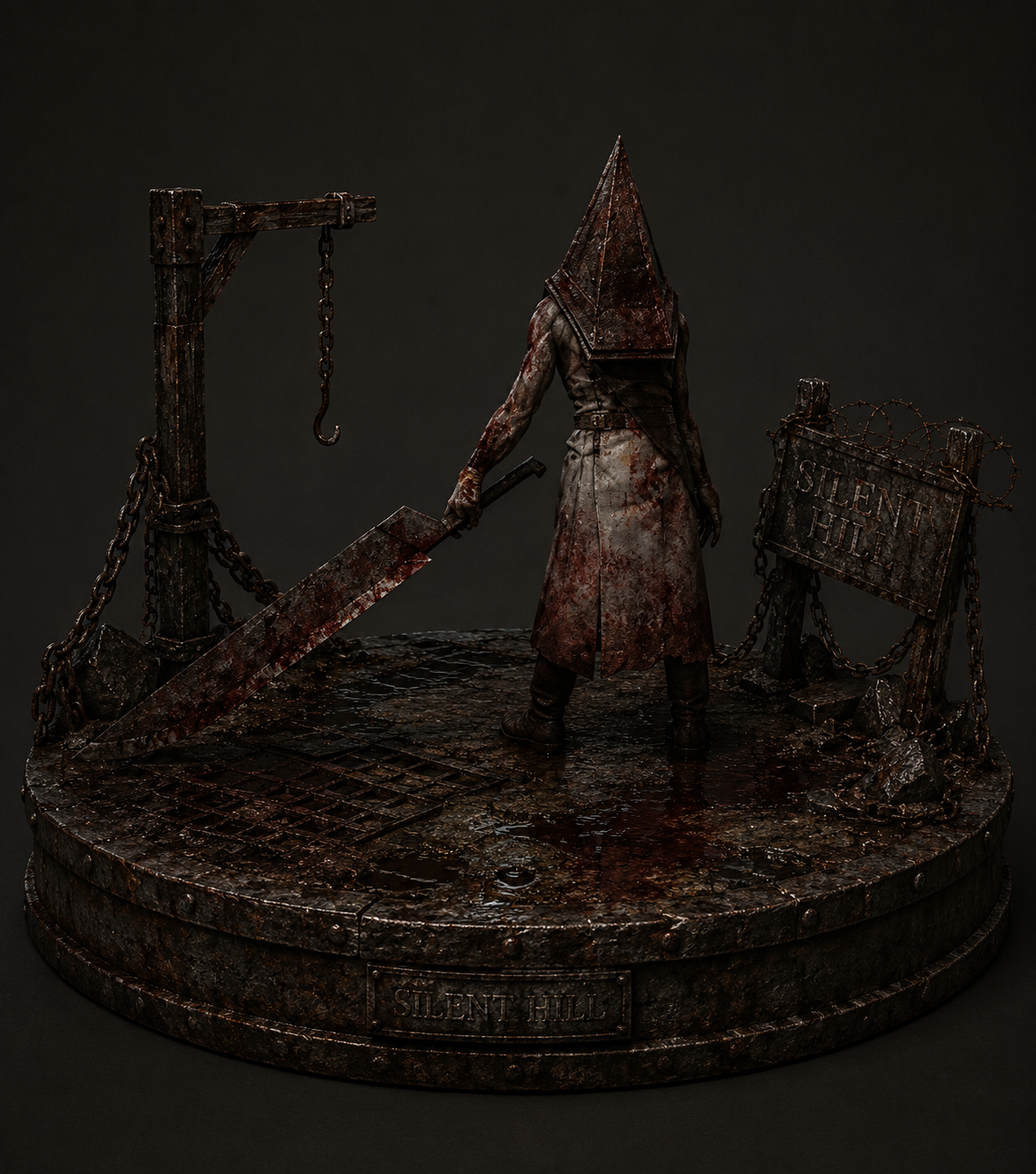 Pyramid Head 3D Hand-Painted Figurine | Silent Hill Horror Diorama Collectible
