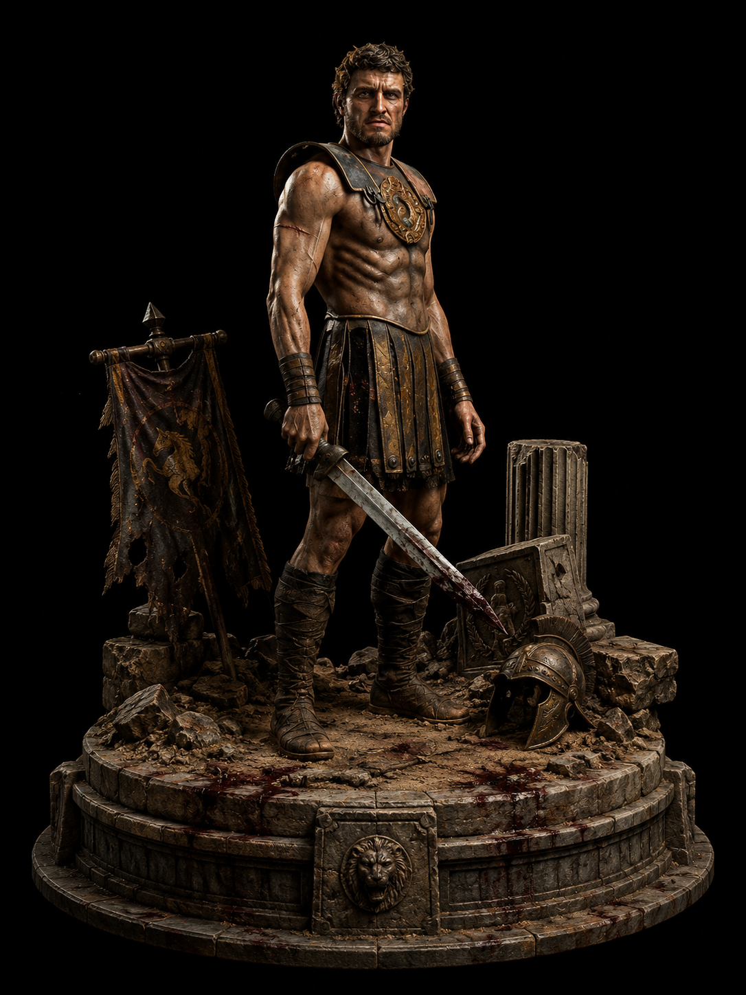 Verus 3D Hand Painted Figurine | Roman Gladiator Warrior | Spartacus Historical Statue