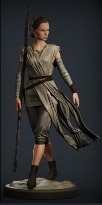 Rey 3D Hand Painted Scavenger Warrior Figurine – 20 cm