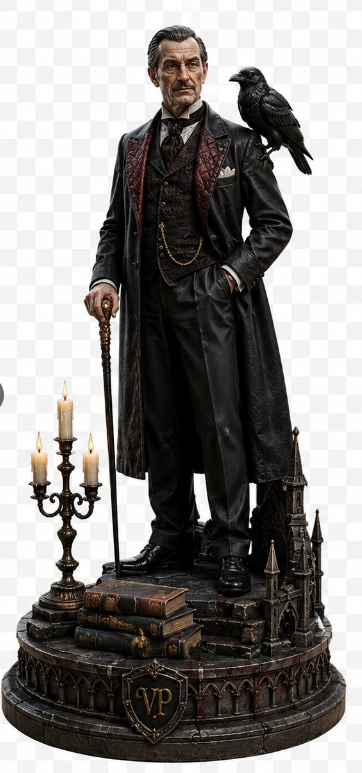Vincent Price Inspired 3D Hand Painted Figurine | Gothic Horror Collector Statue