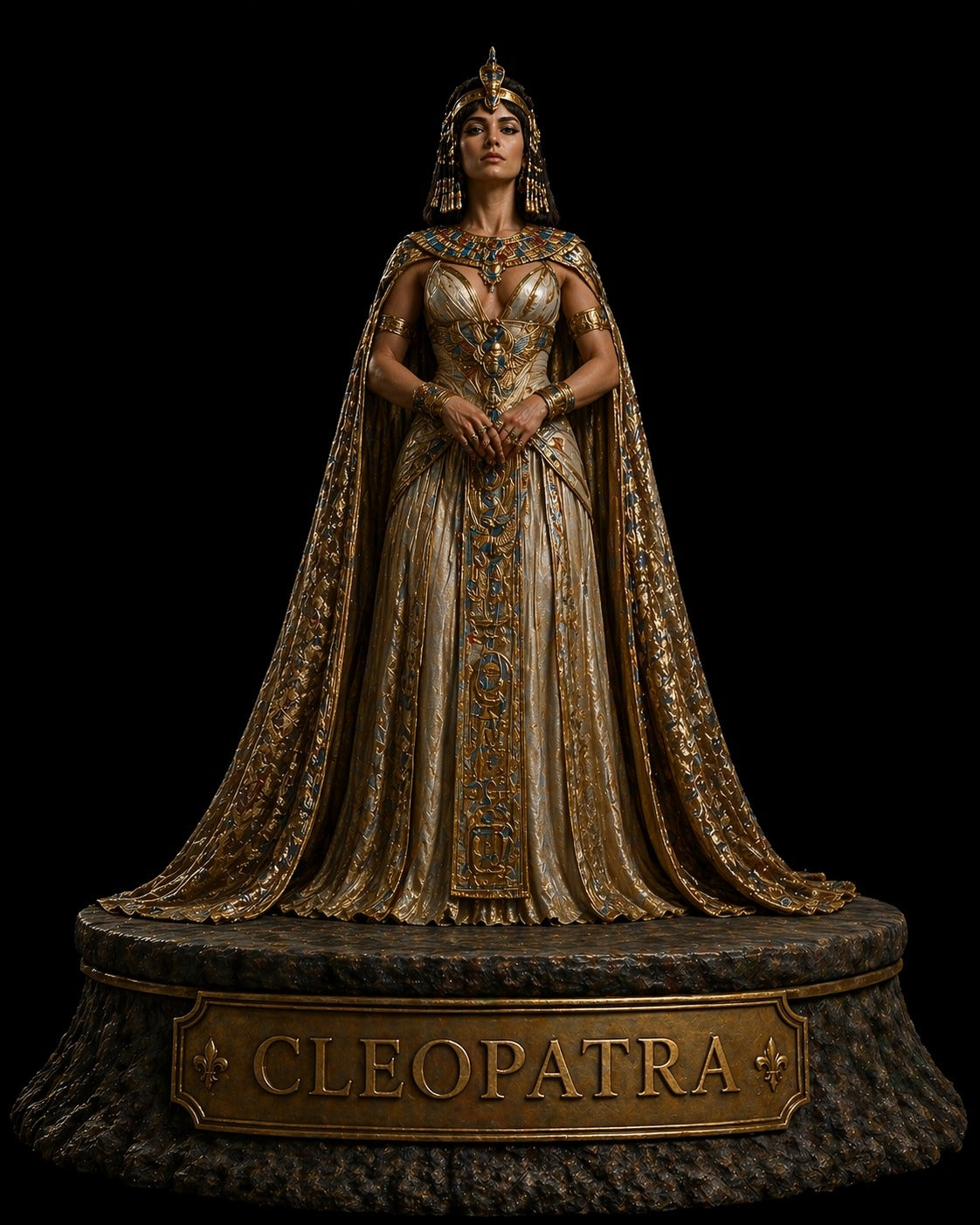 Cleopatra VII 3D Hand Painted Figurine | Queen of Ancient Egypt Statue