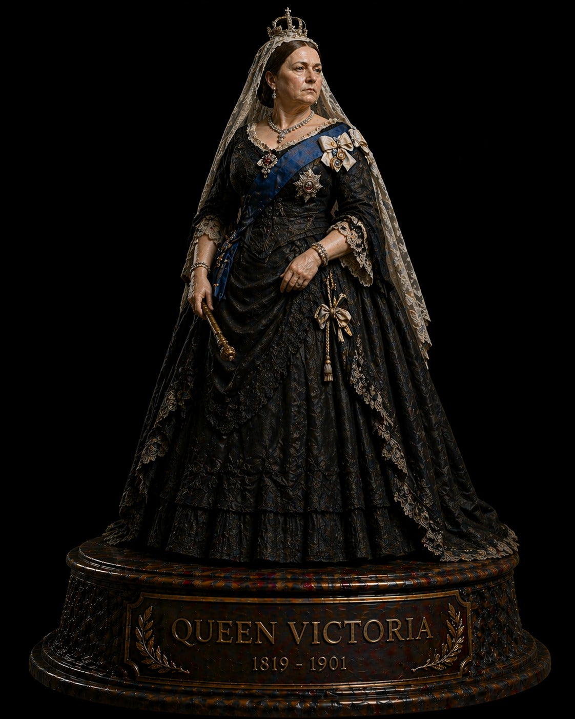 Queen Victoria 3D Hand Painted Figurine | British Royalty | Victorian Queen Statue