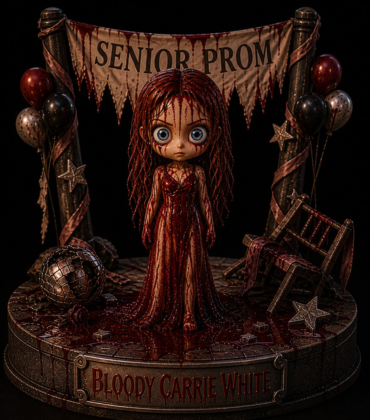 Bloody Carrie White 3D Hand Painted Senior Prom Diorama – 20 cm