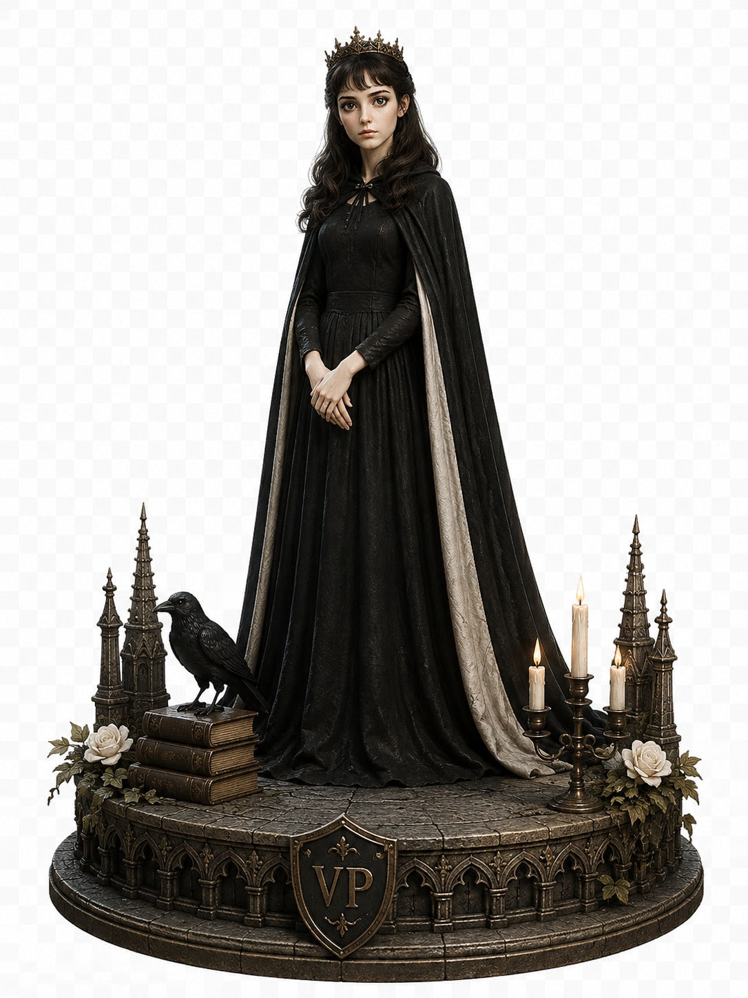 Barbara Steele Inspired Gothic Queen 3D Hand Painted Figurine | Classic Horror Collectible