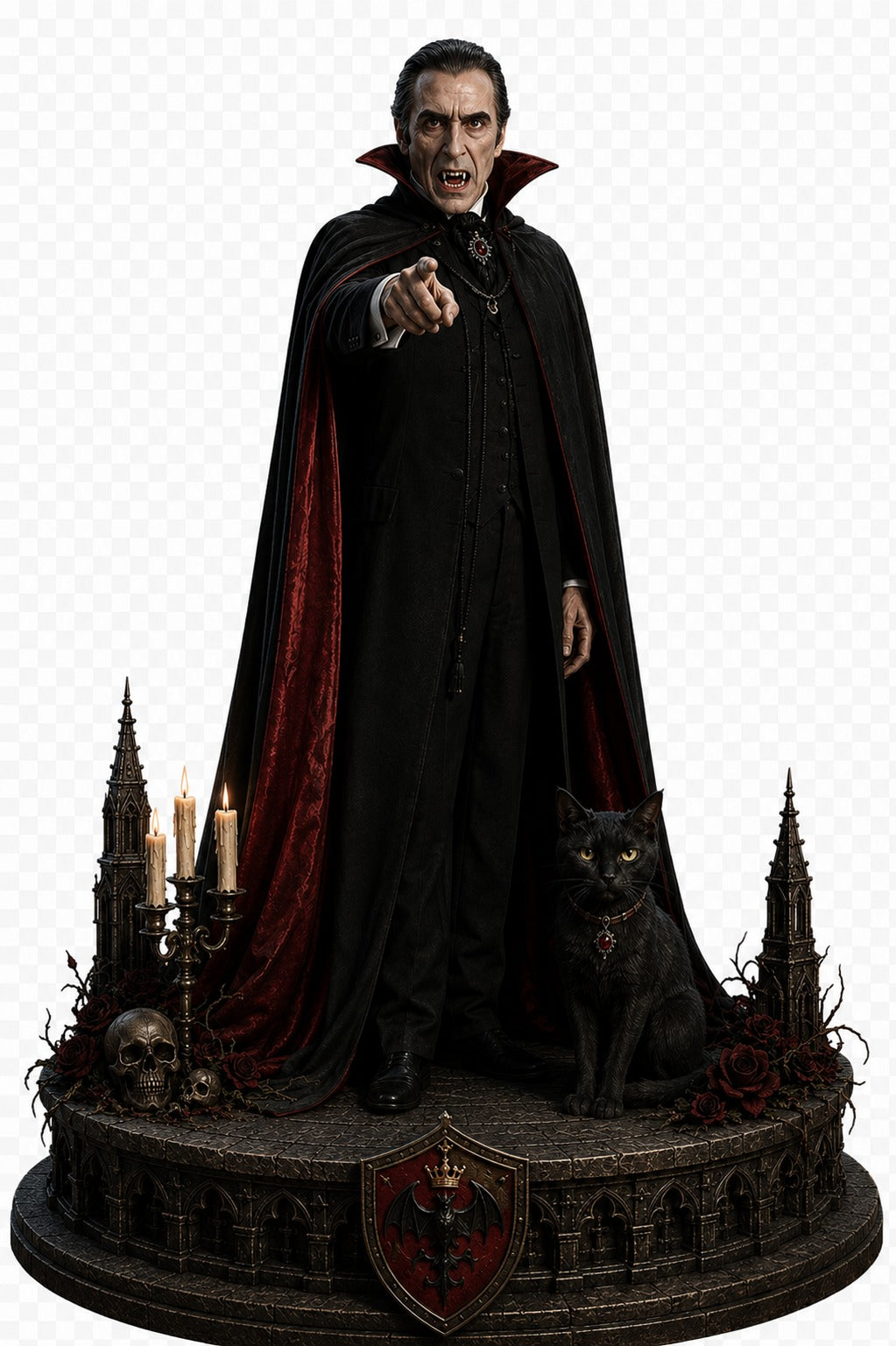 Dracula 3D Hand Painted Figurine | Christopher Lee Inspired Vampire | Gothic Horror Statue