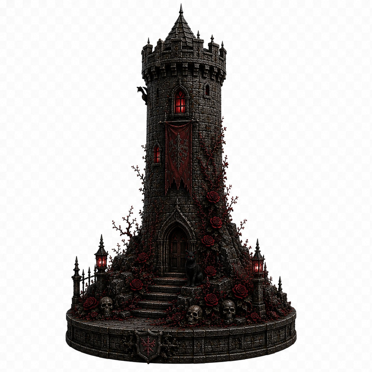 Vampire Gothic Tower 3D Hand Painted Castle | Dark Fantasy Display