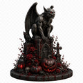 Gothic Gargoyle 3D Hand Painted Figurine | Vampire Halloween Statue