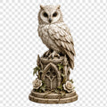 White Owl Gothic Cathedral 3D Hand Painted Figurine | Dark Academia Owl Statue