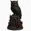 Black Owl 3D Hand Painted Figurine | Gothic Owl Statue | Dark Fantasy Decor