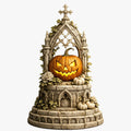Gothic Jack-o’-Lantern 3D Hand Painted Figurine | Halloween Cathedral Pumpkin