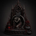 Weeping Gothic Angel 3D Hand Painted Figurine | Dark Cemetery Angel Statue