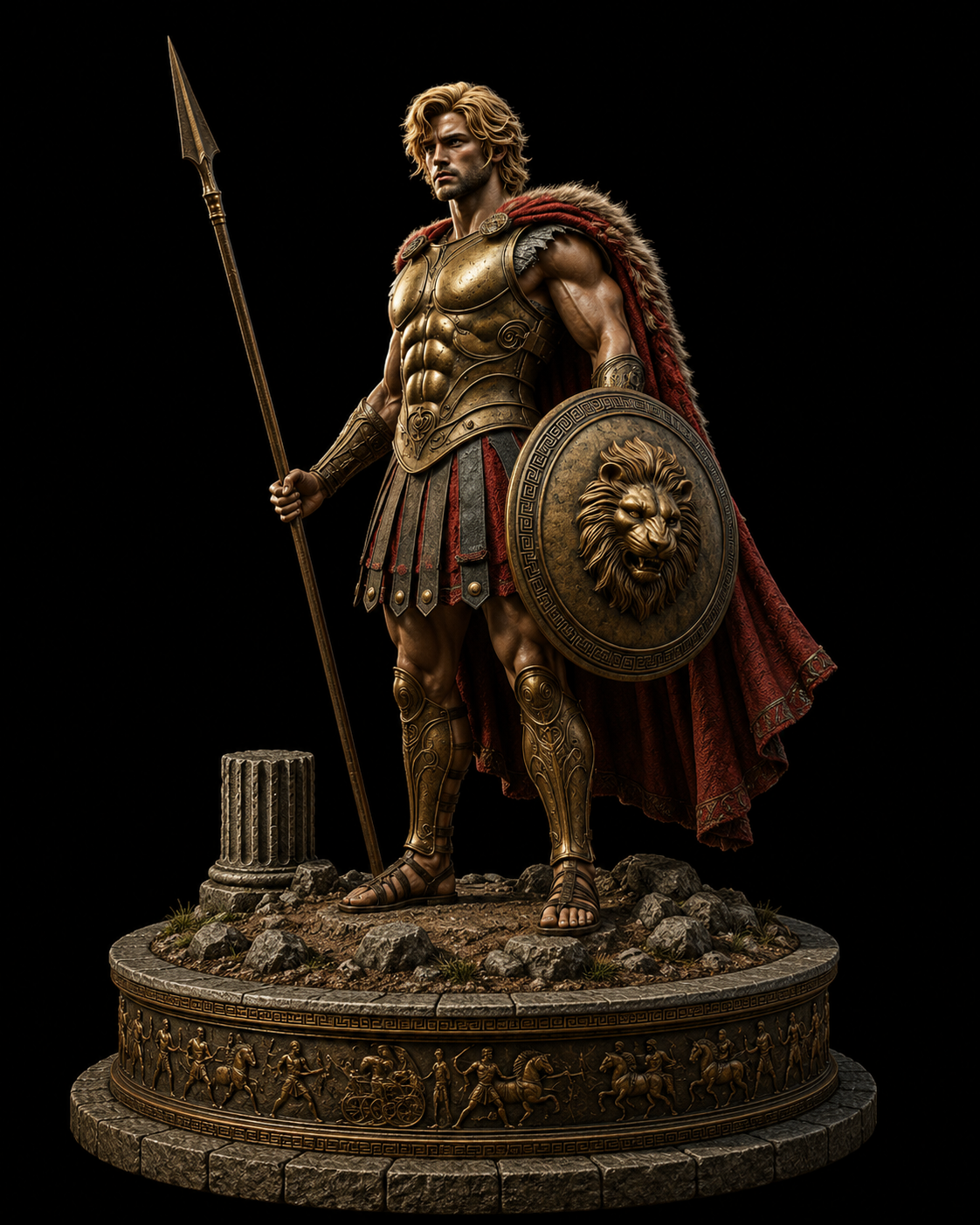 Achilles 3D Hand Painted Figurine | Legendary Greek Warrior & Trojan War Diorama