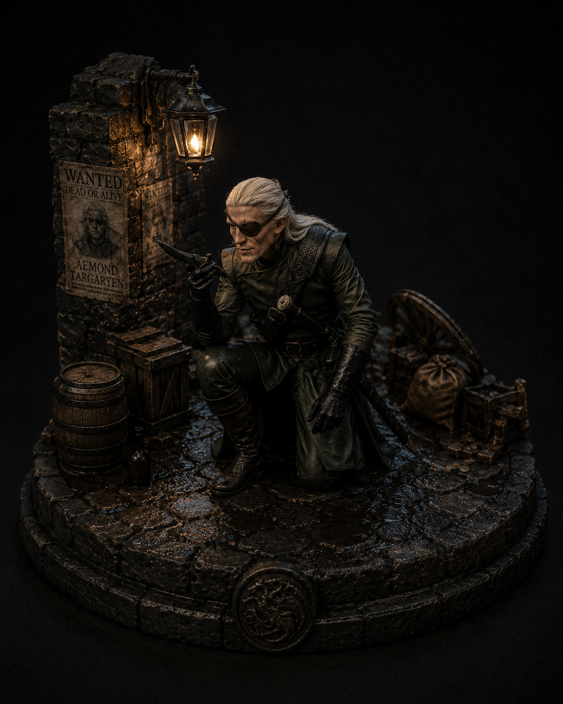 Aemond Targaryen 3D Hand Painted House of the Dragon Diorama – 20 cm