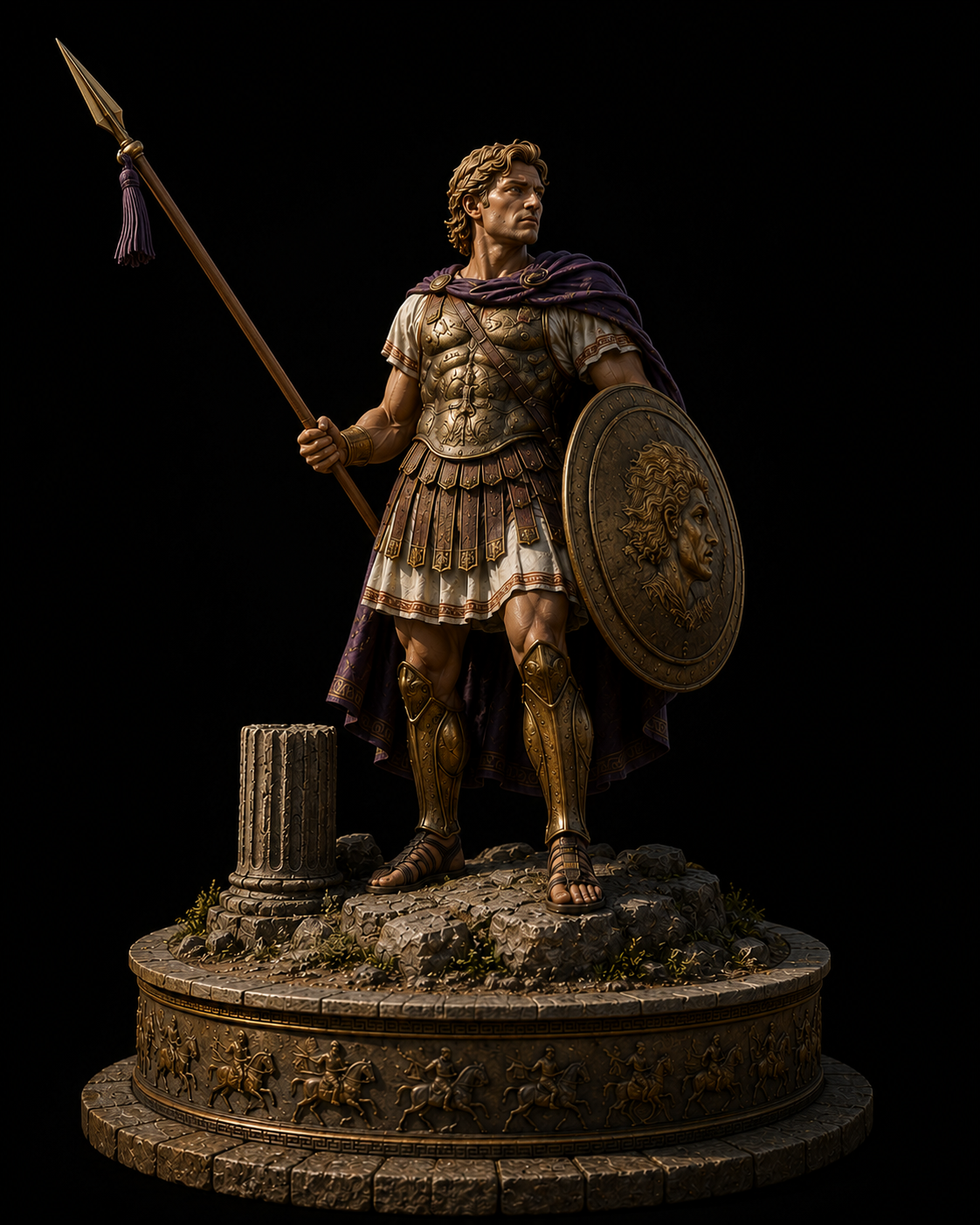 Alexander the Great 3D Hand Painted Figurine | Macedonian King & Ancient Warrior