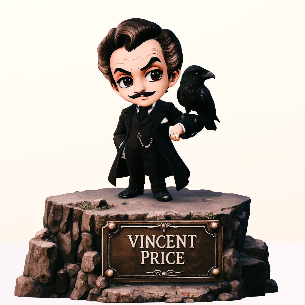 Vincent Price 3D Hand-Painted Figurine | Gothic Horror Raven Collectible