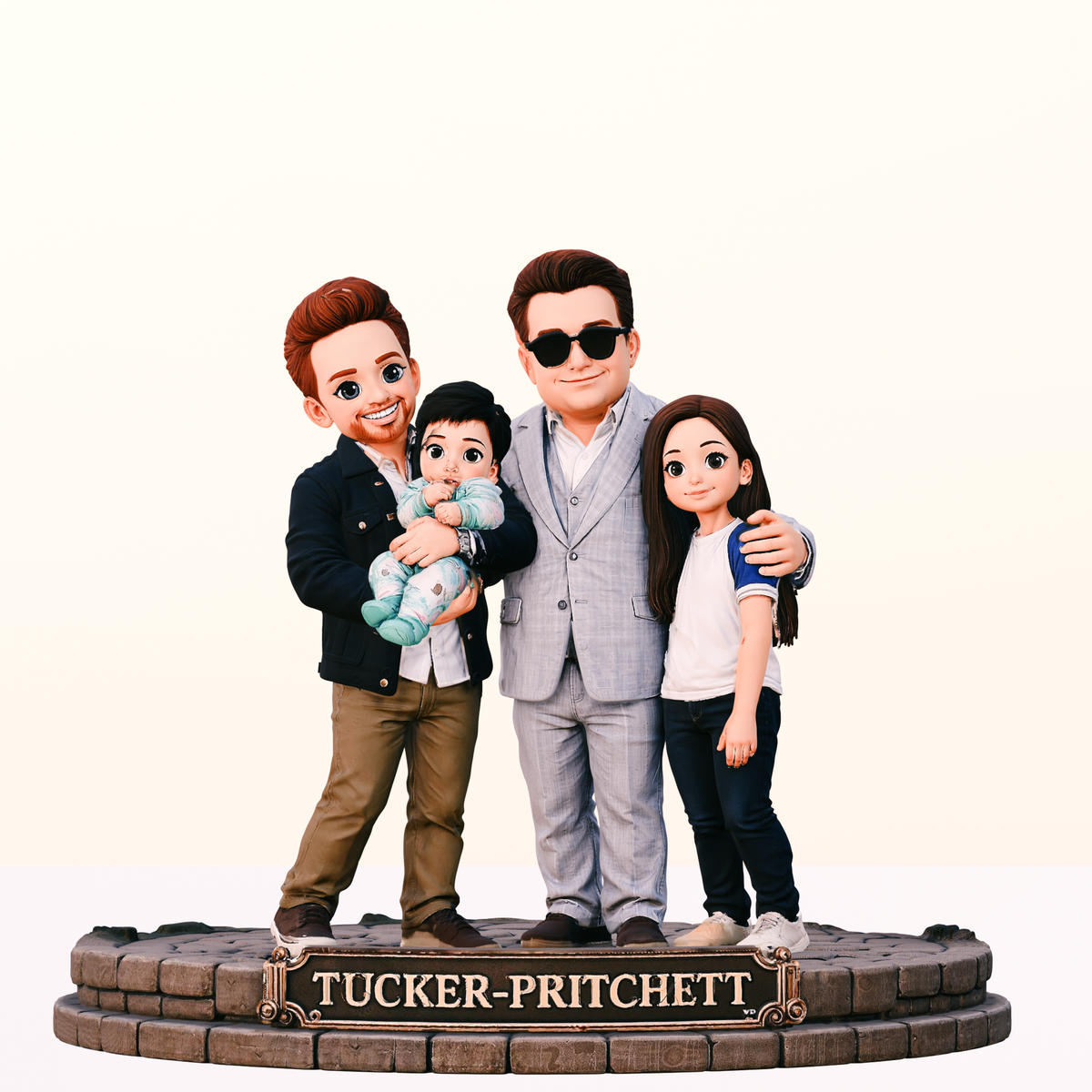 Modern Family 3D Hand-Painted Figurine Set | Dunphy, Pritchett & Tucker-Pritchett Families