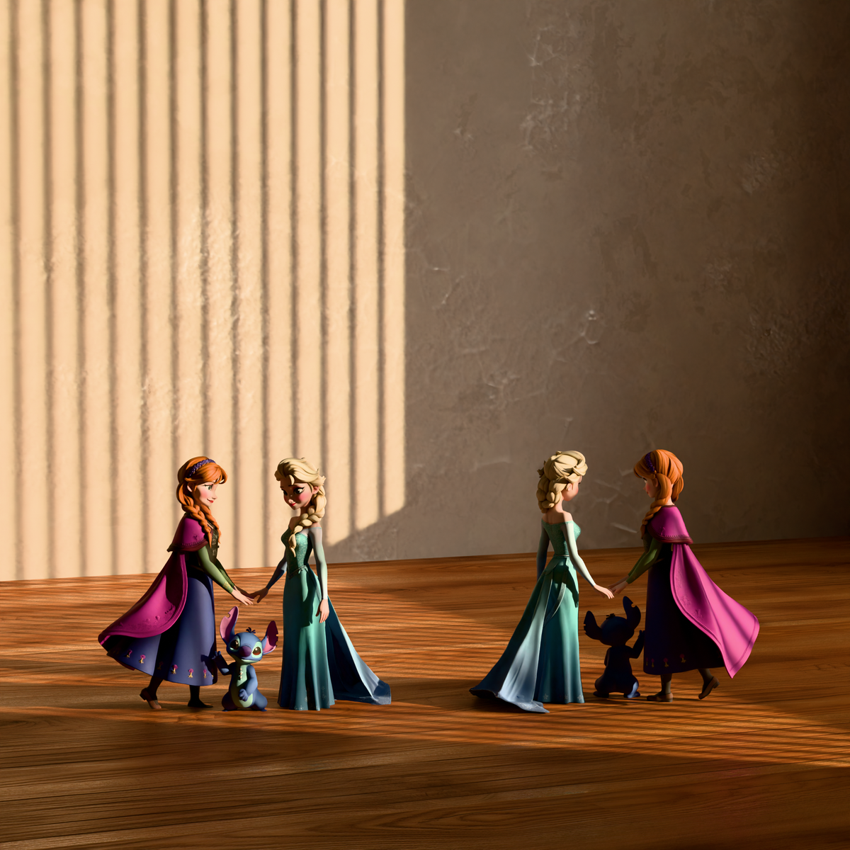 Frozen Sisters 3D Hand Painted Figurine Set – 20 cm