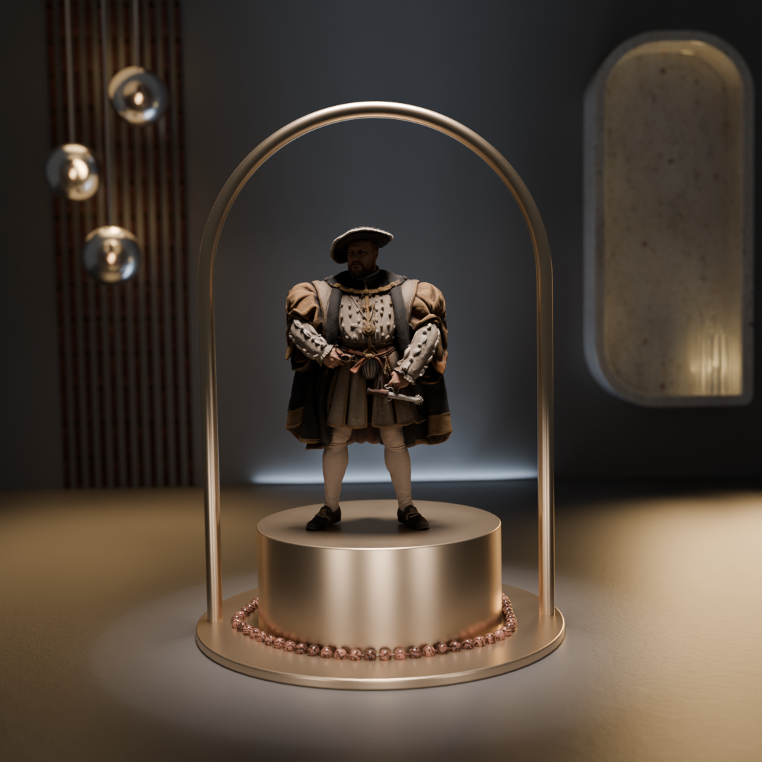 King Henry VIII 3D Hand Painted Figurine | Tudor King Historical Statue | Royal Display Collectible