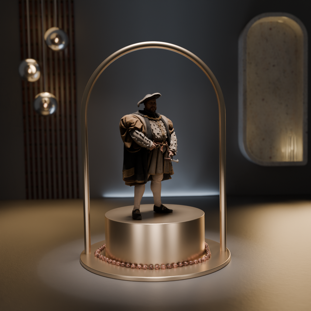 King Henry VIII 3D Hand Painted Figurine | Tudor King Historical Statue | Royal Display Collectible