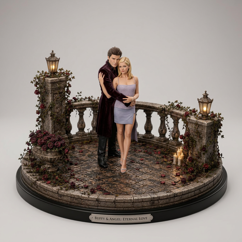 Buffy & Angel 3D Hand Painted Eternal Love Diorama – 20 cm