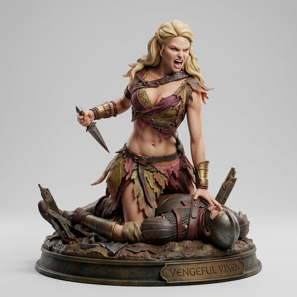 Saxa 3D Hand Painted Figurine | Spartacus Warrior | Gladiator Rebel Statue
