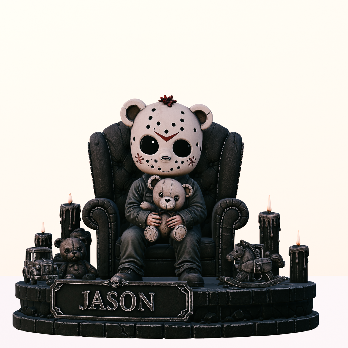 Jason Voorhees 3D Hand-Painted Teddy Bear Figurine – 20 cm