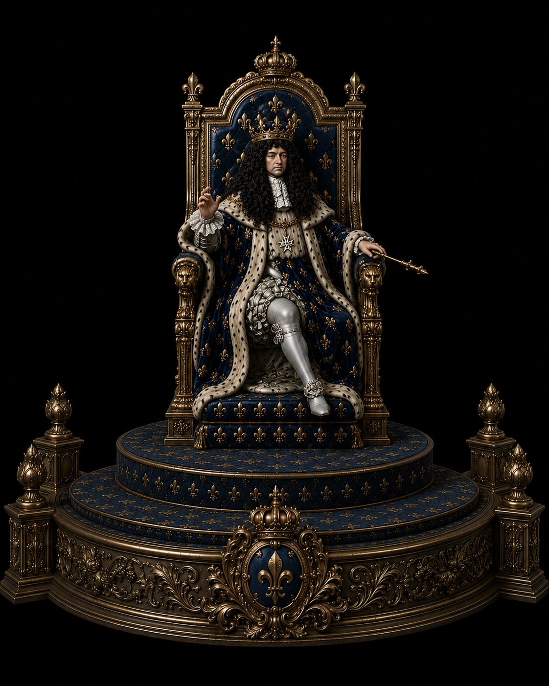 Louis XIV 3D Hand Painted Figurine | The Sun King | King of France Royal Statue