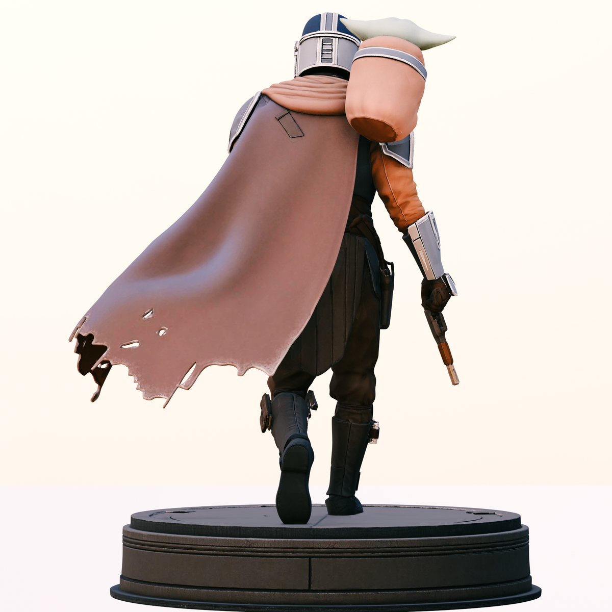 The Mandalorian & Grogu 3D Hand Painted Figurine – Star Wars Inspired – 20 cm