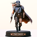 The Mandalorian & Grogu 3D Hand Painted Figurine – Star Wars Inspired – 20 cm