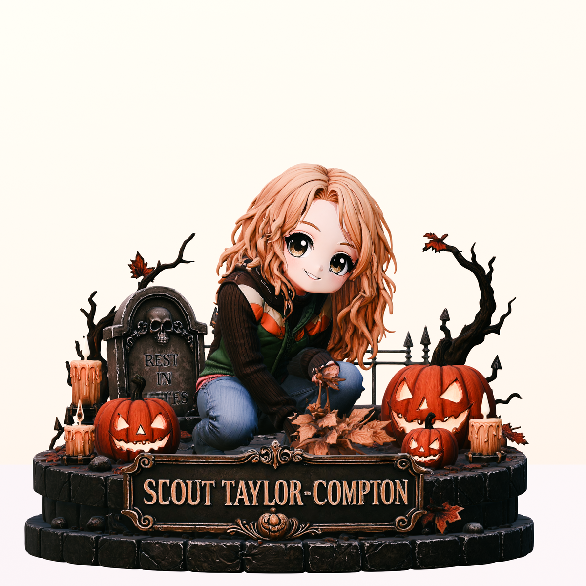 Scout Taylor-Compton 3D Hand-Painted Figurine | Halloween Horror Graveyard Diorama