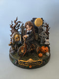 OG Wednesday Addams 3D Hand-Painted Figurine | Gothic Graveyard Tricycle Diorama